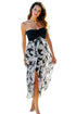 Sexy Black White Printed Beach Dress
